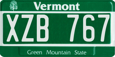 VT license plate XZB767