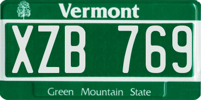 VT license plate XZB769