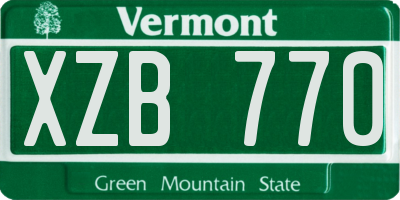 VT license plate XZB770
