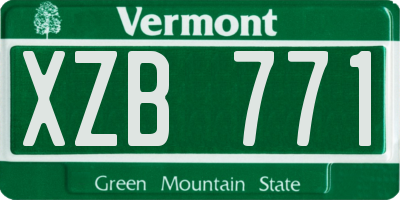 VT license plate XZB771