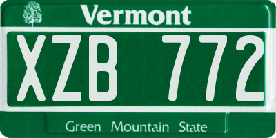 VT license plate XZB772
