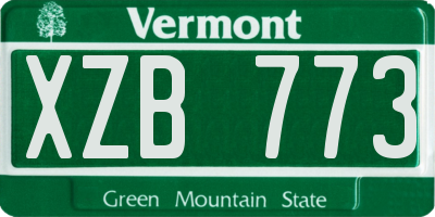 VT license plate XZB773