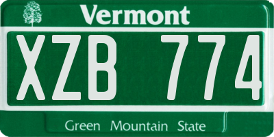 VT license plate XZB774