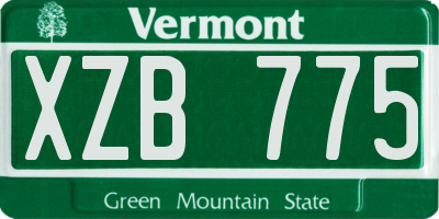 VT license plate XZB775
