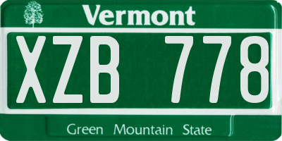 VT license plate XZB778