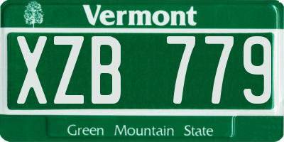 VT license plate XZB779