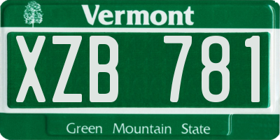 VT license plate XZB781