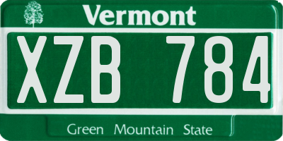 VT license plate XZB784