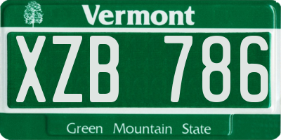 VT license plate XZB786