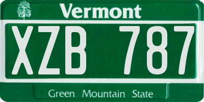 VT license plate XZB787