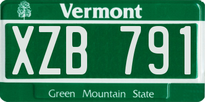 VT license plate XZB791