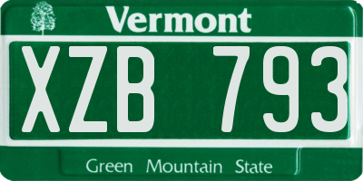 VT license plate XZB793