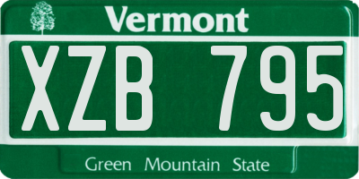 VT license plate XZB795