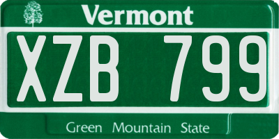 VT license plate XZB799