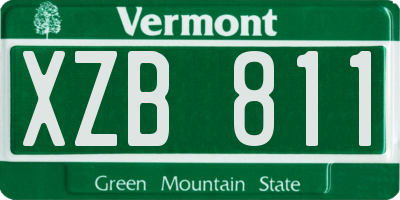 VT license plate XZB811