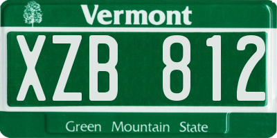 VT license plate XZB812