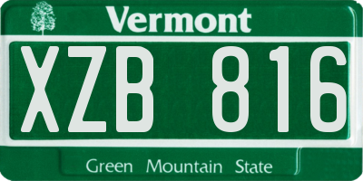 VT license plate XZB816