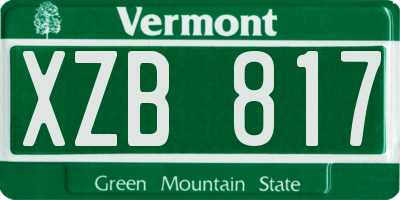 VT license plate XZB817