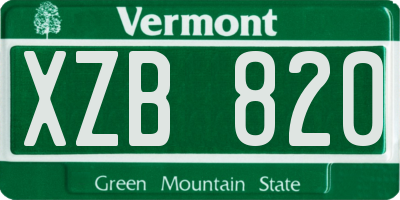 VT license plate XZB820