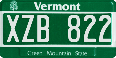 VT license plate XZB822
