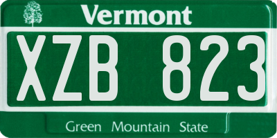 VT license plate XZB823