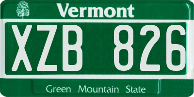 VT license plate XZB826