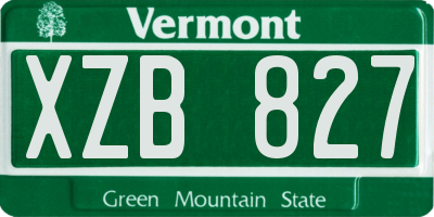 VT license plate XZB827