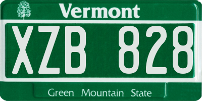 VT license plate XZB828