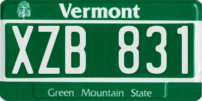 VT license plate XZB831