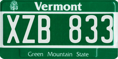 VT license plate XZB833