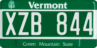 VT license plate XZB844