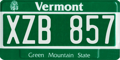 VT license plate XZB857