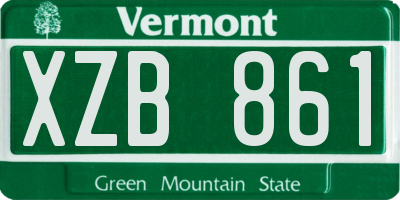 VT license plate XZB861