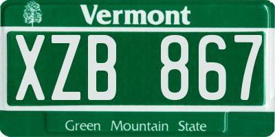 VT license plate XZB867