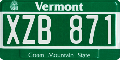 VT license plate XZB871