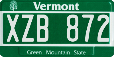 VT license plate XZB872