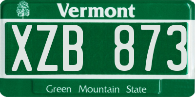 VT license plate XZB873