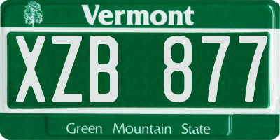 VT license plate XZB877