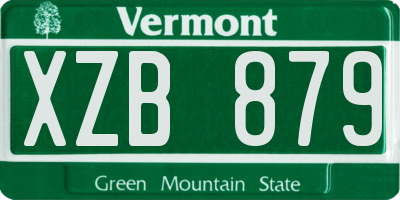 VT license plate XZB879