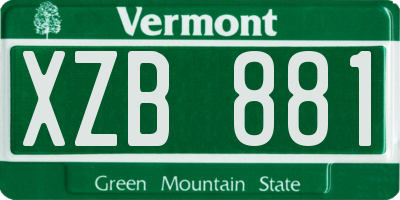 VT license plate XZB881