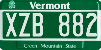 VT license plate XZB882