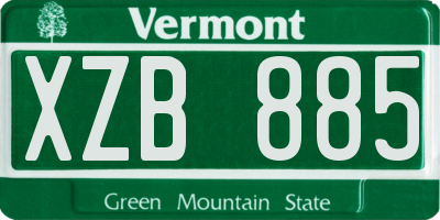 VT license plate XZB885