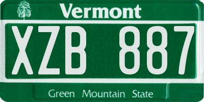 VT license plate XZB887