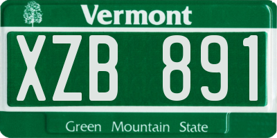 VT license plate XZB891