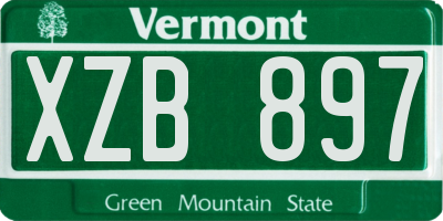 VT license plate XZB897