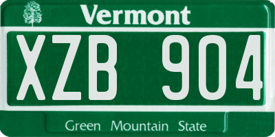 VT license plate XZB904