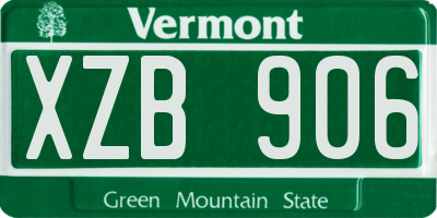 VT license plate XZB906