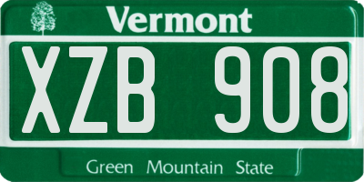 VT license plate XZB908