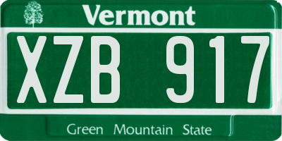 VT license plate XZB917