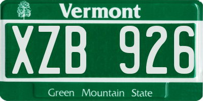 VT license plate XZB926
